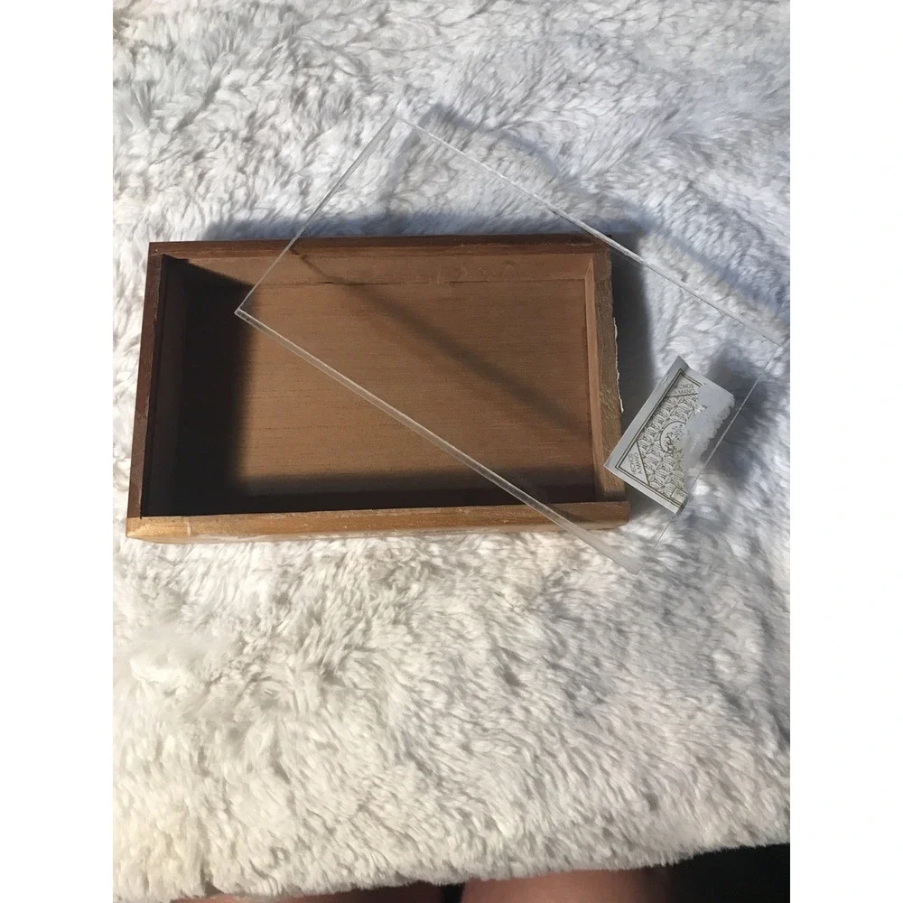 Cigar Box  5 Cohiba Torpedos, Glass lid, Dominican Republic, Empty, Hand Made